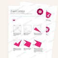 Origami Camellia Printable Instructions, a printable PDF of step-by-step origami folding diagrams