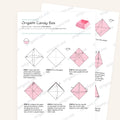 Origami Candy Box Printable Instructions, a printable PDF of step-by-step origami folding diagrams