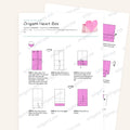 Origami Heart Box Printable Instructions, a printable PDF of step-by-step origami folding diagrams