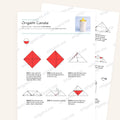 Origami Candle Printable Instructions, a printable PDF of step-by-step origami folding diagrams