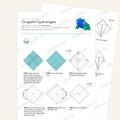 Origami Hydrangea Printable Instructions, a printable PDF of step-by-step origami folding diagrams