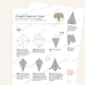 Origami Elephant Head Printable Instructions, a printable PDF of step-by-step origami folding diagrams