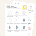 Origami Moon Printable Instructions, a printable PDF of step-by-step origami folding diagrams