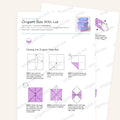 Origami Box With Lid Printable Instructions, a printable PDF of step-by-step origami folding diagrams