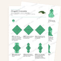 Origami Crocodile Printable Instructions, a printable PDF of step-by-step origami folding diagrams