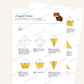 Origami Kitten Printable Instructions, a printable PDF of step-by-step origami folding diagrams