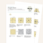 Origami Skull Printable Instructions, a printable PDF of step-by-step origami folding diagrams