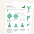 Origami Snake Printable Instructions, a printable PDF of step-by-step origami folding diagrams