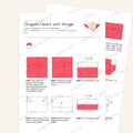 Origami Heart With Wings Printable Instructions, a printable PDF of step-by-step origami folding diagrams
