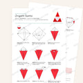 Origami Santa Printable Instructions, a printable PDF of step-by-step origami folding diagrams