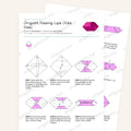 Origami Kissing Lips Printable Instructions, a printable PDF of step-by-step origami folding diagrams