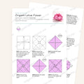 Origami Lotus Flower Printable Instructions, a printable PDF of step-by-step origami folding diagrams