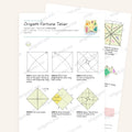 Origami Paper Fortune Teller Printable Instructions, a printable PDF of step-by-step origami folding diagrams