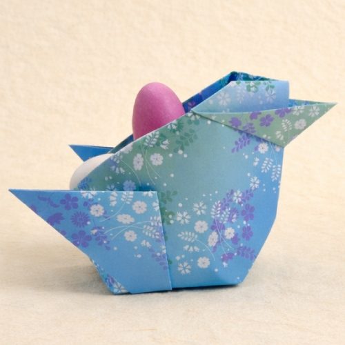 Origami Basket Chick, the finished model