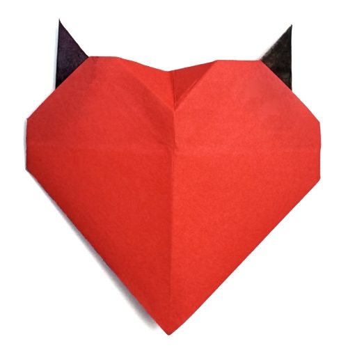 Origami Devilish Heart, the finished model