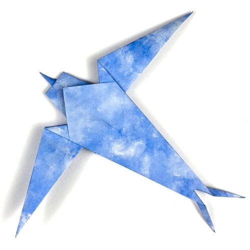 Origami Traditional Origami Swallow, the finished model