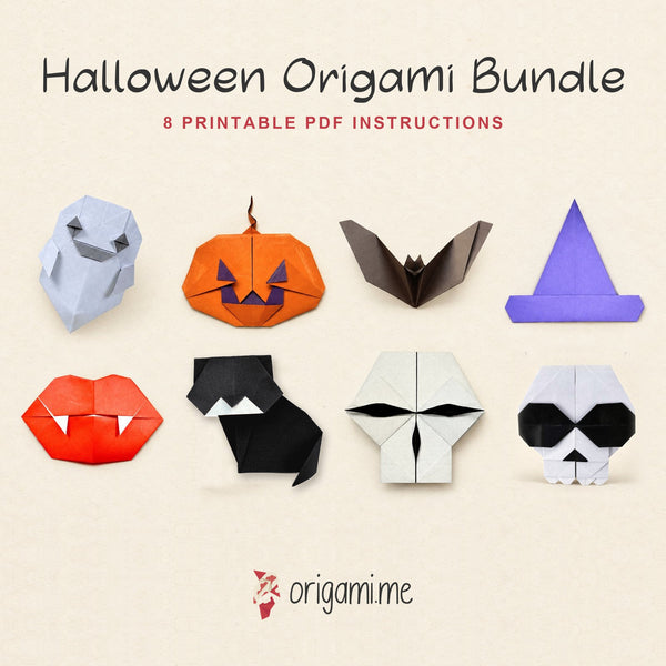 Halloween Origami Bundle, eight printable PDF instructions