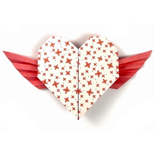 Origami Heart with Wings, the finished model
