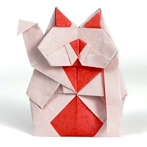 Origami Lucky Cat, the finished model